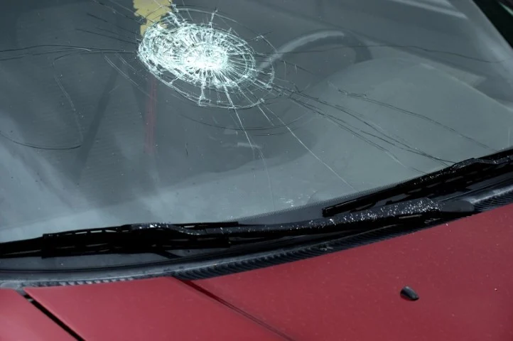 broken windshield